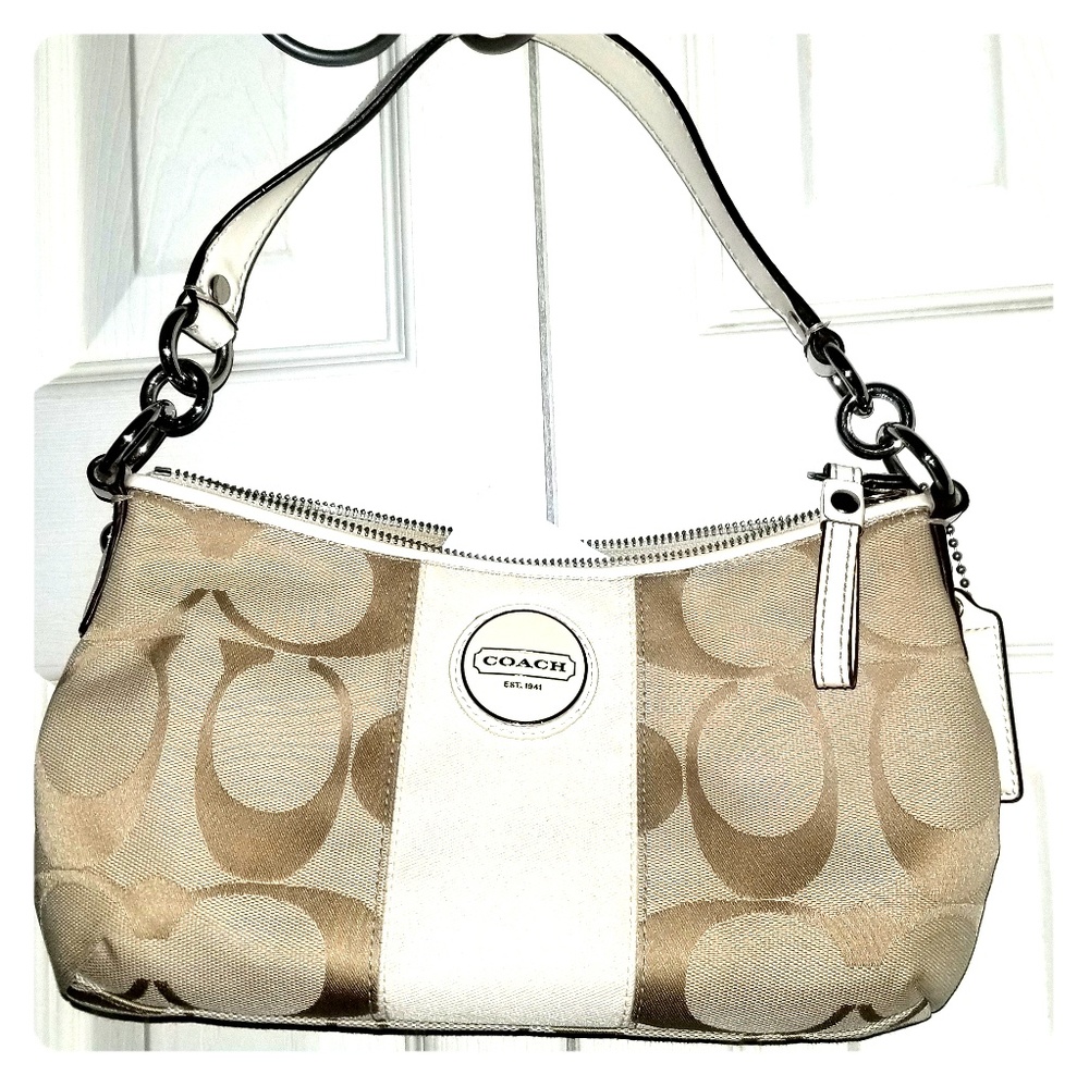 Tan coach shoulder bag
